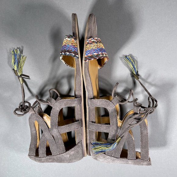 Dolce Vita Embroidered Sandals With Tassels Size 7 - Picture 5 of 11